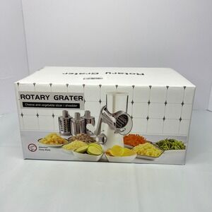 NEW Rotary Grater Cheese Slicer Shredder Vegetable Cutter 3 Blades Kitchen Tool